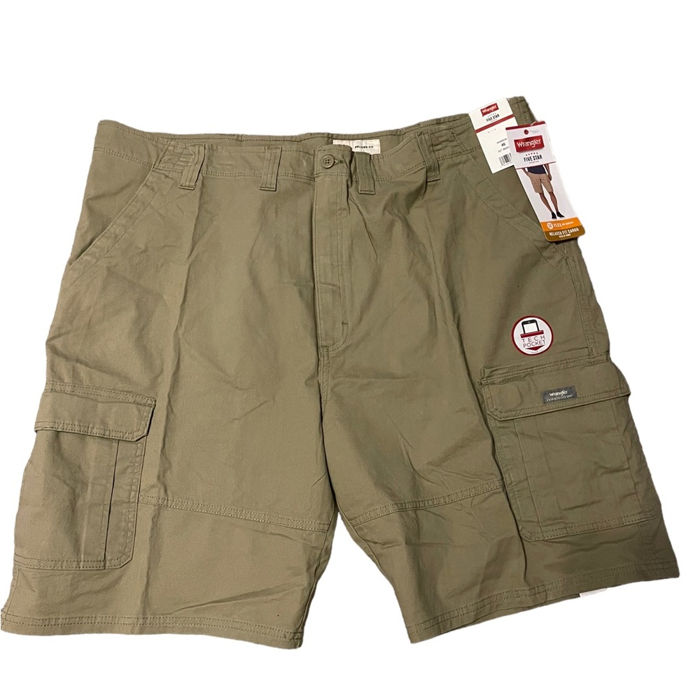 WRANGLER mens kahaki CARGO Shorts relaxed fit flex SIZE 46
